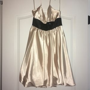 Jessica McClintock Pink & Black Halter Dress Sz 4